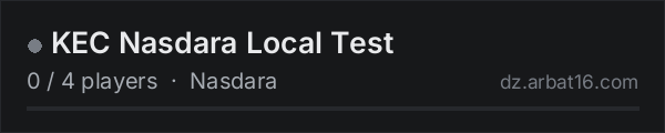 KEC Nasdara Local Test on the AR16 DayZ server list