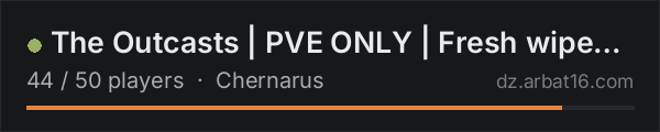 The Outcasts | PVE ONLY | Fresh wipe | AI | Missions | on the AR16 DayZ server list