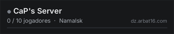 CaP's Server na lista de servidores de DayZ da AR16
