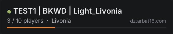 TEST1 | BKWD | Light_Livonia on the AR16 DayZ server list