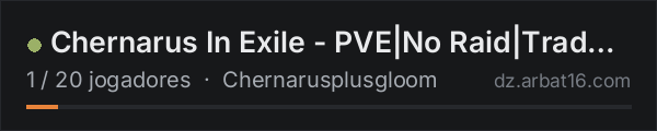 Chernarus In Exile - PVE|No Raid|Traders|Convoys|Missions|Chill na lista de servidores de DayZ da AR16