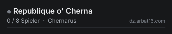 Republique o' Cherna in der DayZ-Serverliste von AR16