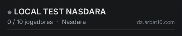 LOCAL TEST NASDARA na lista de servidores de DayZ da AR16