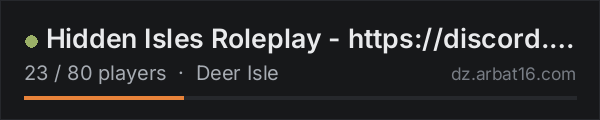 Hidden Isles Roleplay - https://discord.gg/FAMbEFS7ch on the AR16 DayZ server list