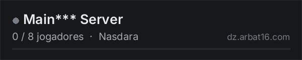 Main*** Server na lista de servidores de DayZ da AR16