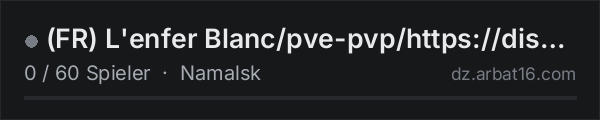 (FR) L'enfer Blanc/pve-pvp/https://discord.gg/Xhkrb8CPKJ in der DayZ-Serverliste von AR16