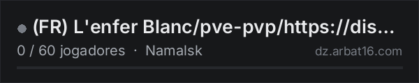 (FR) L'enfer Blanc/pve-pvp/https://discord.gg/Xhkrb8CPKJ na lista de servidores de DayZ da AR16