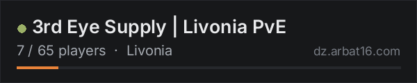 3rd Eye Supply | Livonia PvE on the AR16 DayZ server list