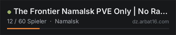 The Frontier Namalsk PVE Only | No Raid| No PvP in der DayZ-Serverliste von AR16