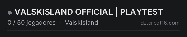 VALSKISLAND OFFICIAL | PLAYTEST na lista de servidores de DayZ da AR16