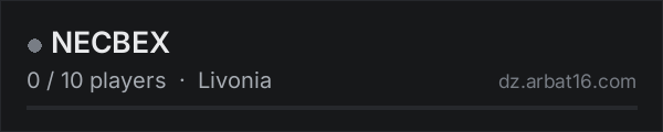 NECBEX on the AR16 DayZ server list