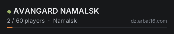 AVANGARD NAMALSK on the AR16 DayZ server list