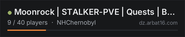 Moonrock | STALKER-PVE | Quests | Bots | Skills on the AR16 DayZ server list