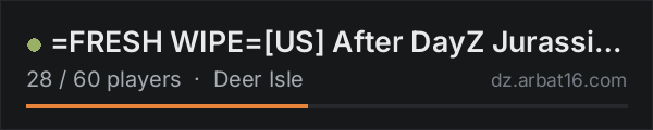 =FRESH WIPE=US After DayZ Jurassic Isle | PvE with PvP Zones on the AR16 DayZ server list