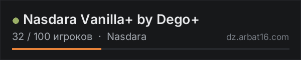 Nasdara Vanilla+ by Dego+ в списке серверов DayZ от AR16