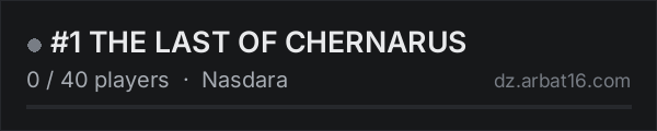 #1 THE LAST OF CHERNARUS on the AR16 DayZ server list