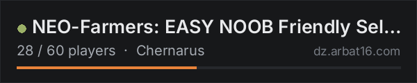 NEO-Farmers: EASY NOOB Friendly Self Spawn Cars PvE NO KOS on the AR16 DayZ server list