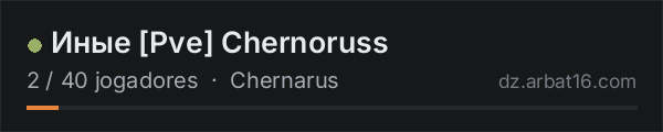 Иные [Pve] Chernoruss na lista de servidores de DayZ da AR16
