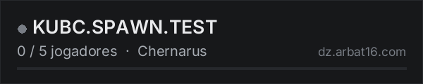 KUBC.SPAWN.TEST na lista de servidores de DayZ da AR16
