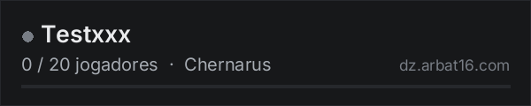 Testxxx na lista de servidores de DayZ da AR16