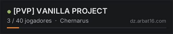 PVP VANILLA PROJECT na lista de servidores de DayZ da AR16