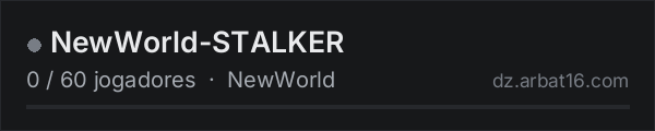 NewWorld-STALKER na lista de servidores de DayZ da AR16