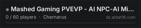 Mashed Gaming PVEVP - AI NPC-AI Missions-AI Recruits-Horses on the AR16 DayZ server list