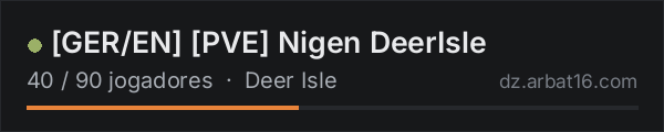 [GER/EN] [PVE] Nigen DeerIsle na lista de servidores de DayZ da AR16