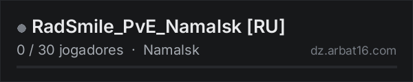 RadSmile_PvE_Namalsk RU na lista de servidores de DayZ da AR16