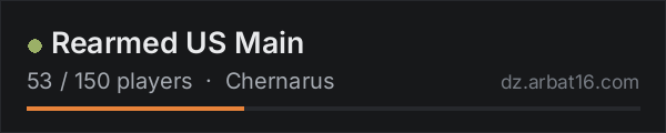 Rearmed US Main on the AR16 DayZ server list