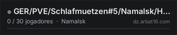 GER/PVE/Schlafmuetzen#5/Namalsk/Hardcore na lista de servidores de DayZ da AR16