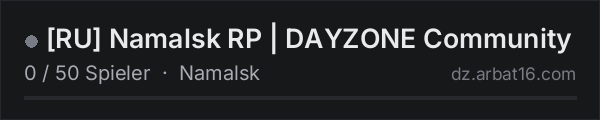 [RU] Namalsk RP | DAYZONE Community in der DayZ-Serverliste von AR16