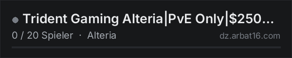 Trident Gaming Alteria|PvE Only|$250K Start|Helis in der DayZ-Serverliste von AR16