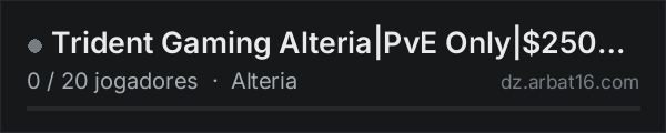 Trident Gaming Alteria|PvE Only|$250K Start|Helis na lista de servidores de DayZ da AR16