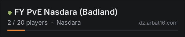 FY PvE Nasdara (Badland) on the AR16 DayZ server list