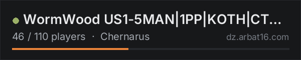 WormWood US1-5MAN|1PP|KOTH|CTF|Airdrops|KeyCards|Drugs|Traders| on the AR16 DayZ server list