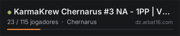 KarmaKrew Chernarus #3 NA - 1PP | VANILLA + MODS na lista de servidores de DayZ da AR16