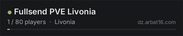 Fullsend PVE Livonia on the AR16 DayZ server list