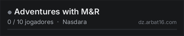 Adventures with M&R na lista de servidores de DayZ da AR16