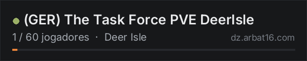 (GER) The Task Force PVE DeerIsle na lista de servidores de DayZ da AR16