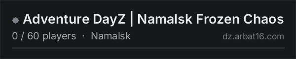 Adventure DayZ | Namalsk Frozen Chaos on the AR16 DayZ server list