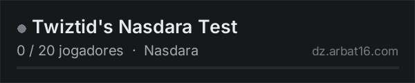 Twiztid's Nasdara Test na lista de servidores de DayZ da AR16