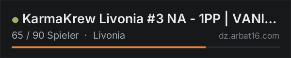 KarmaKrew Livonia #3 NA - 1PP | VANILLA + MODS in der DayZ-Serverliste von AR16
