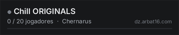 Chill ORIGINALS na lista de servidores de DayZ da AR16