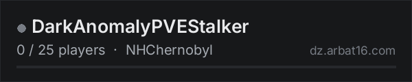 DarkAnomalyPVEStalker on the AR16 DayZ server list