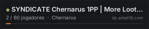 SYNDICATE Chernarus 1PP | More Loot | SyndicateNetwork.gg na lista de servidores de DayZ da AR16