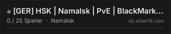 [GER] HSK | Namalsk | PvE | BlackMarket | 35k Start | Trader | in der DayZ-Serverliste von AR16