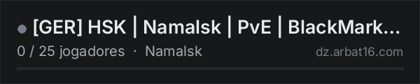 [GER] HSK | Namalsk | PvE | BlackMarket | 35k Start | Trader | na lista de servidores de DayZ da AR16