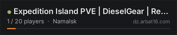 Expedition Island PVE | DieselGear | RedFalcon Heli | Custom Ar on the AR16 DayZ server list