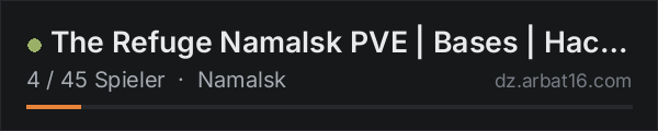 The Refuge Namalsk PVE | Bases | Hacked Crates | Helis in der DayZ-Serverliste von AR16